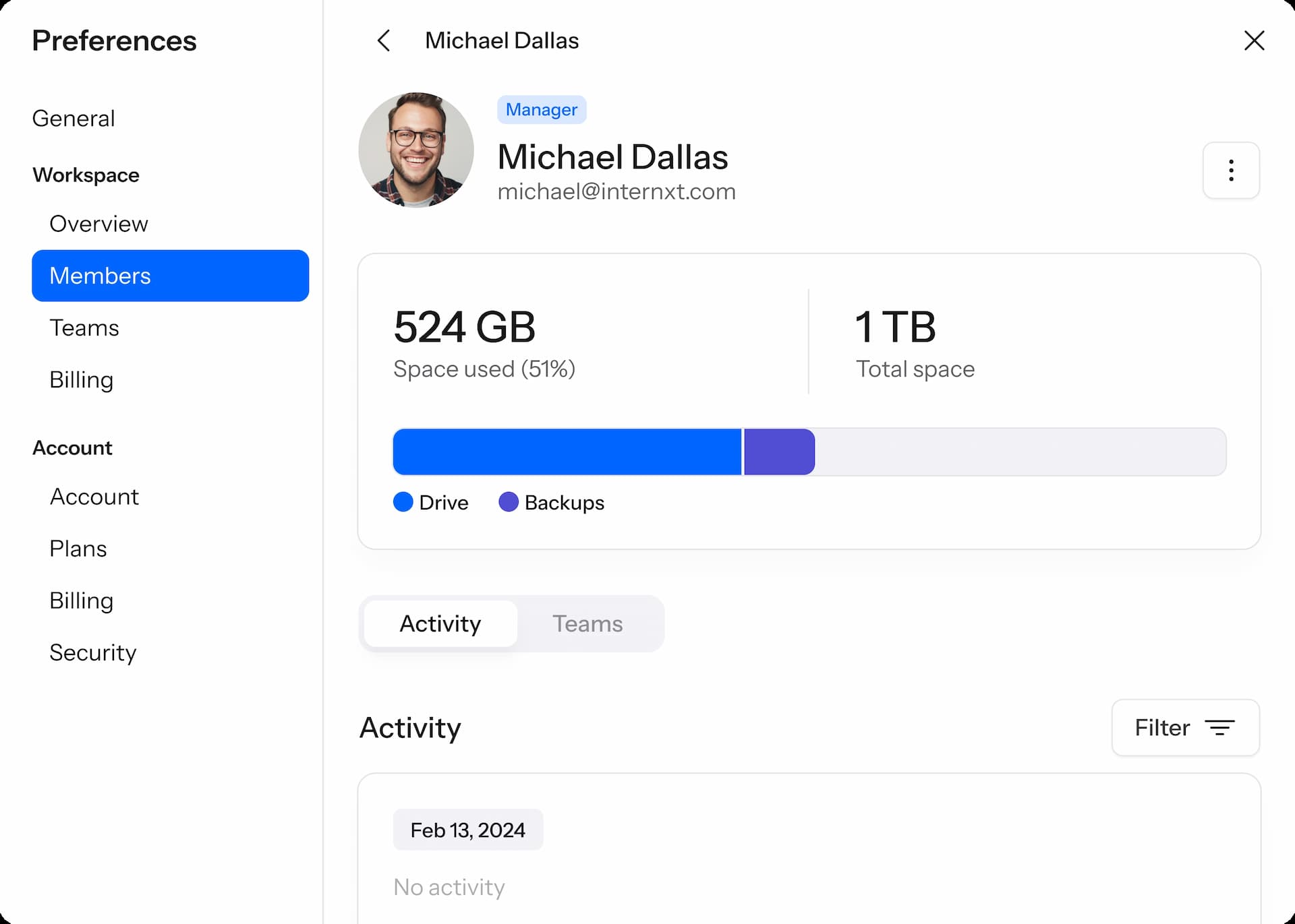 Internxt Family Storage Plans